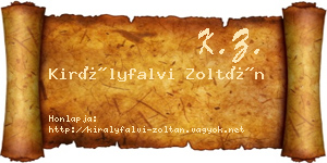 Királyfalvi Zoltán névjegykártya