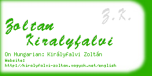 zoltan kiralyfalvi business card