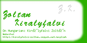 zoltan kiralyfalvi business card